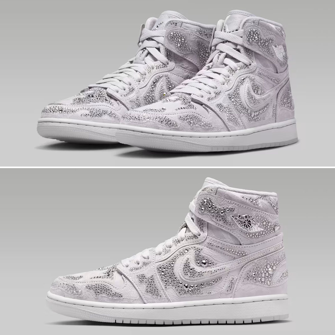 Air Jordan 1 High OG Swarovski Vast Grey Womens Sneakers HF6248-002