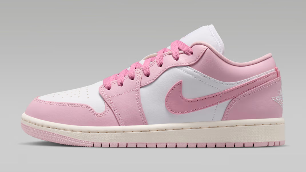 Air Jordan 1 Low Iced Carmine Elemental Pink Sail White Womens Sneakers DC0774-607