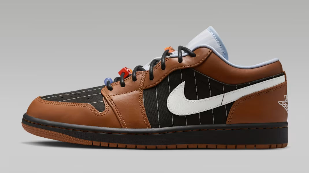 Air Jordan 1 Low SE Black Black Light British Tan Sail Mens Sneakers IR7560-010