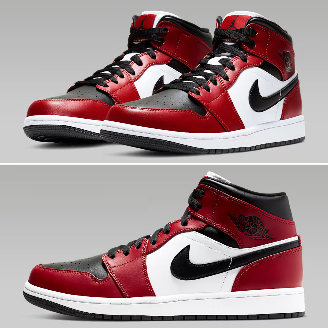 Air Jordan 1 Mid Chicago Black Toe 2026 Mens Shoes 554724-069