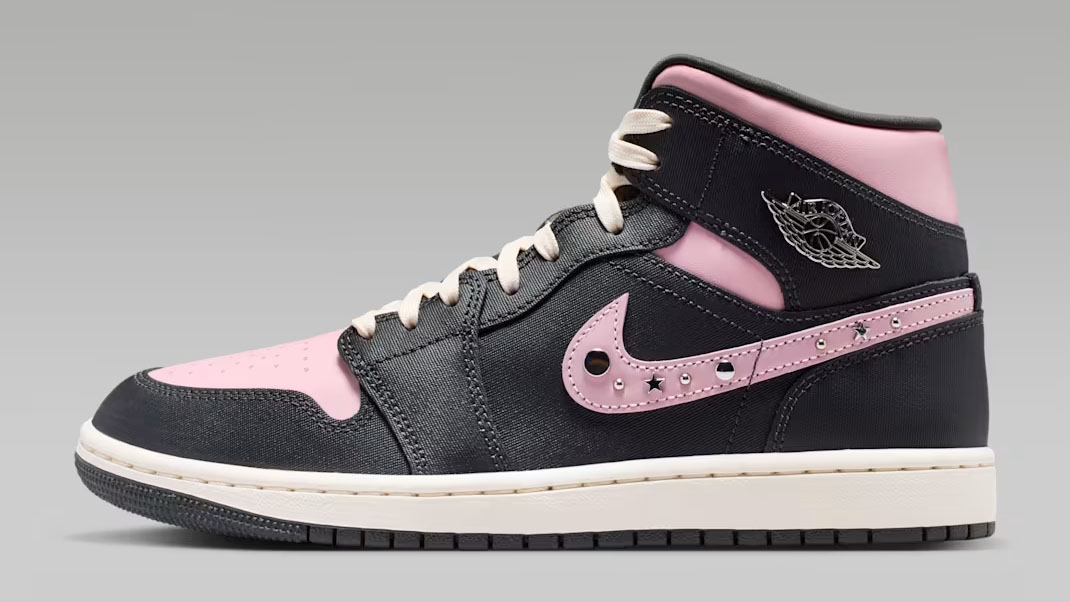 Air Jordan 1 Mid SE Anthracite Iced Carmine Coconut Milk Metallic Silver Womens Sneakers II0571-001