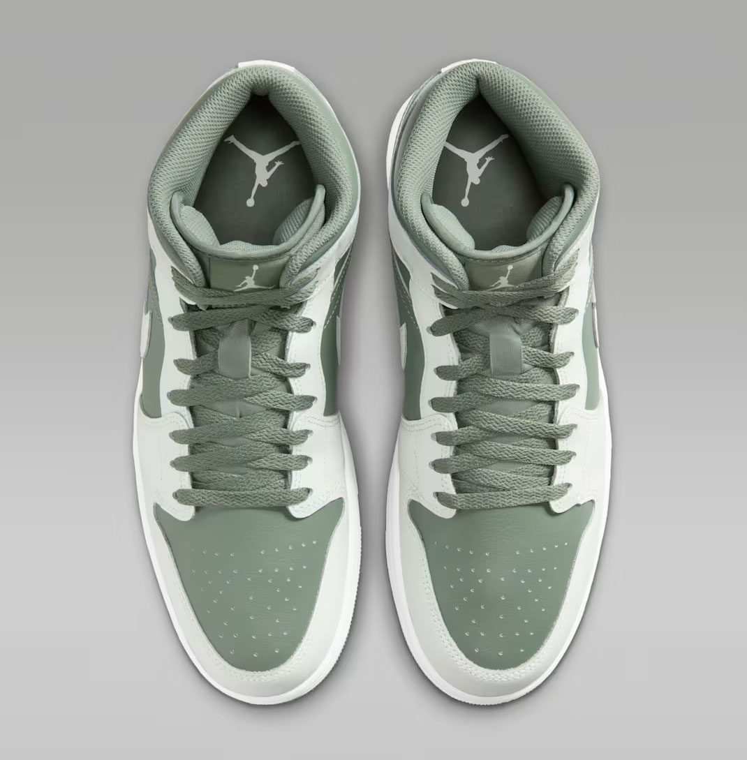 Air Jordan 1 Mid Vintage Lichen Mens Shoes 4