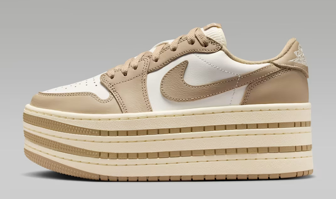 Air Jordan 1 Triple Stack Khaki Sail Coconut Milk Womens Sneakers HV8288-200