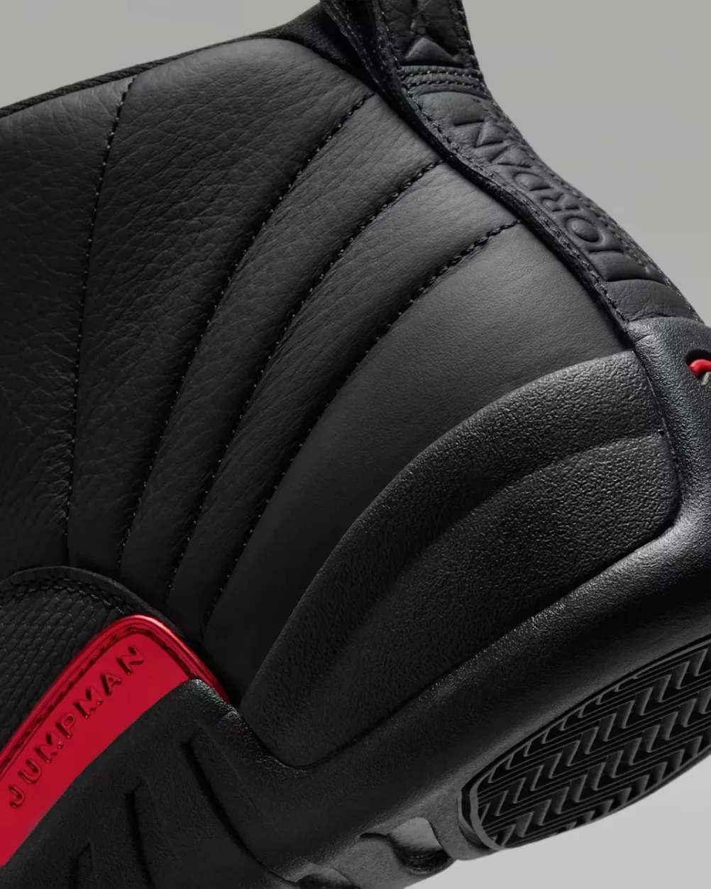 Air Jordan 12 Bloodline Heel Close Up View Official Image