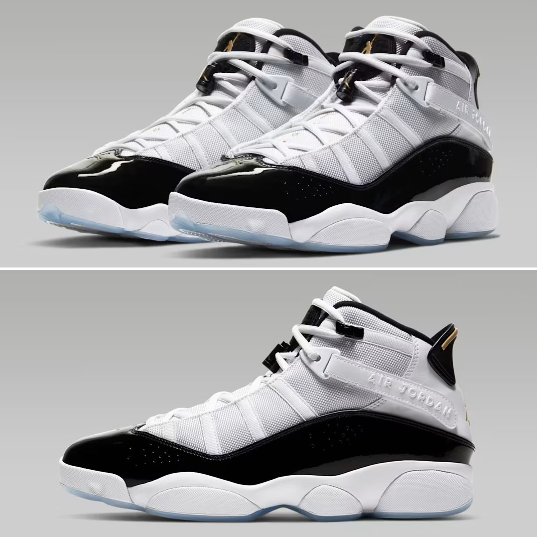 Jordan 6 Rings Defining Moments White Black Metallic Gold Mens Shoes CW6993-100