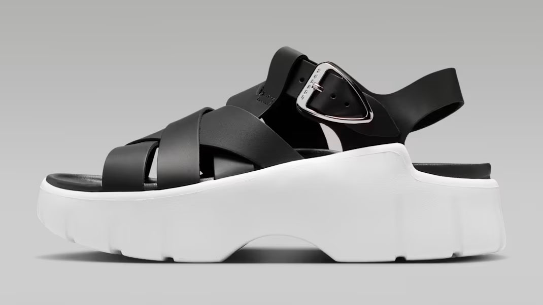 Jordan Willow Women's Sandals Black White Metallic Silver IB8841-001