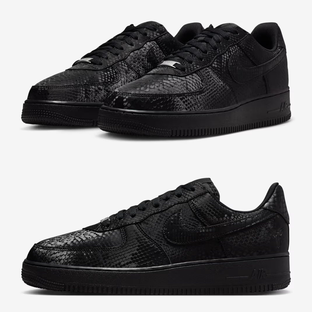 Kobe Bryant Nike Air Force 1 Low Black Snakeskin Mens Shoes IB0018-003