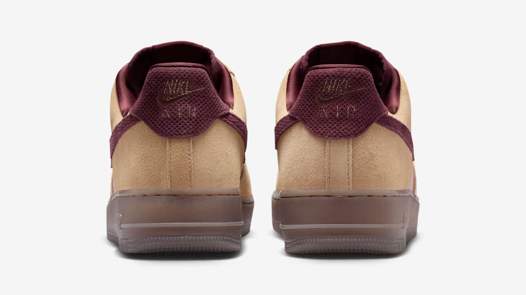 Nike Air Force 1 Low 07 Premium Linen Moon Particle Mink Brown Burgundy Crush Mens Shoes 5