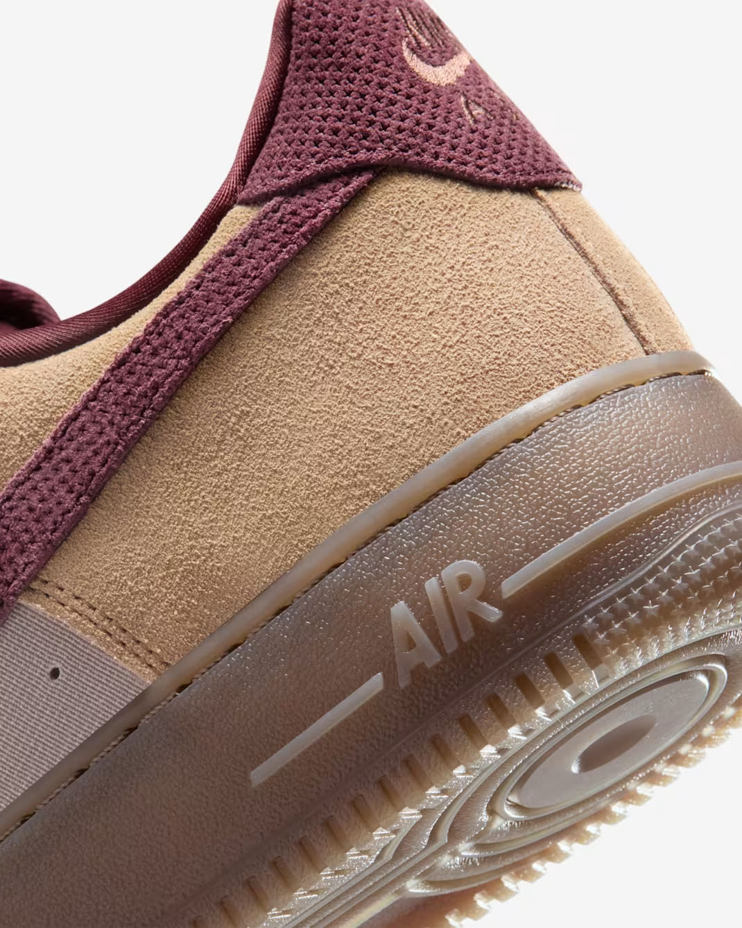 Nike Air Force 1 Low 07 Premium Linen Moon Particle Mink Brown Burgundy Crush Mens Shoes 8