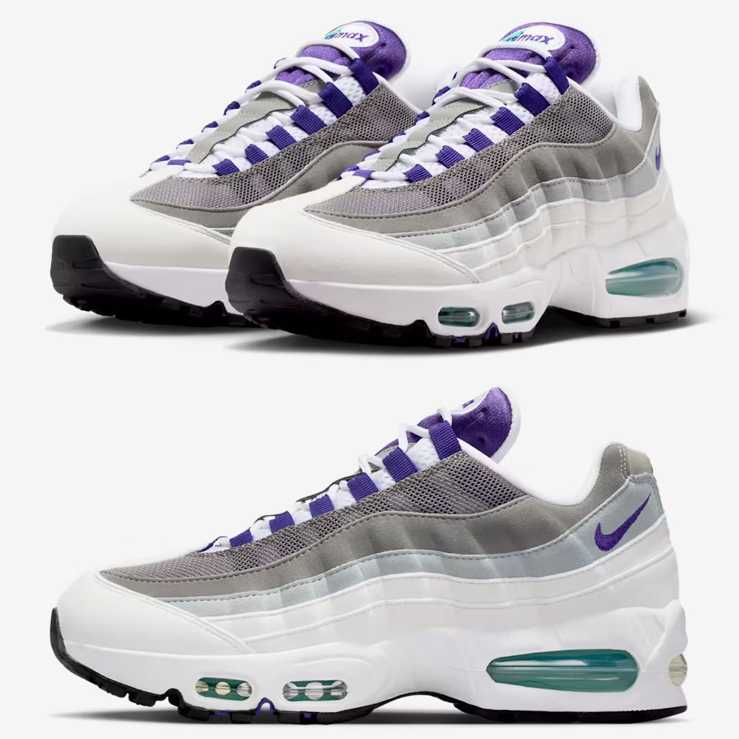 Nike Air Max 95 OG Grape 2026 White Emerald Green Court Purple HJ5996-100