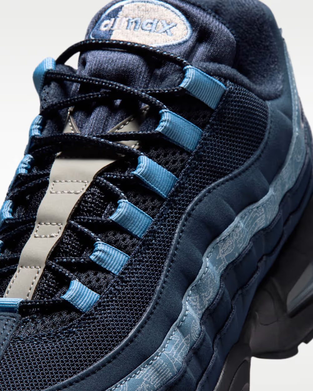 Nike Air Max 95 Work Blue Top Close Up View Official Image