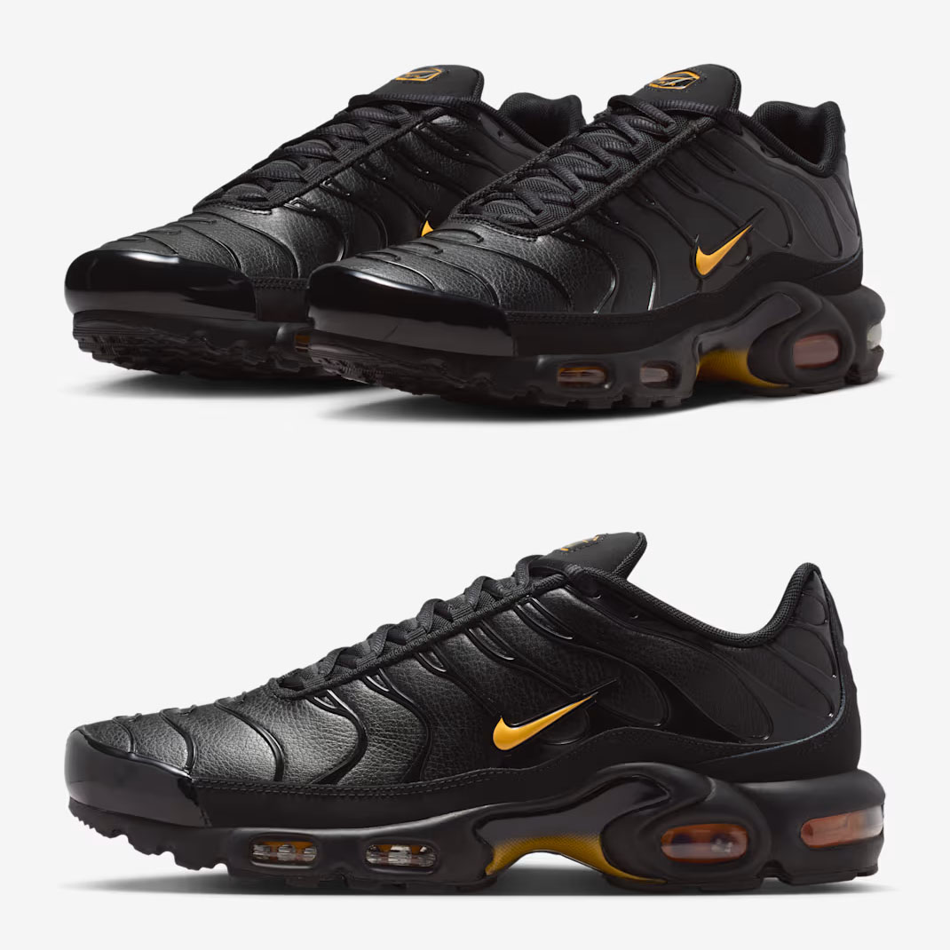 Nike Air Max Plus Premium Black Laser Orange Mens Shoes IF4390-001