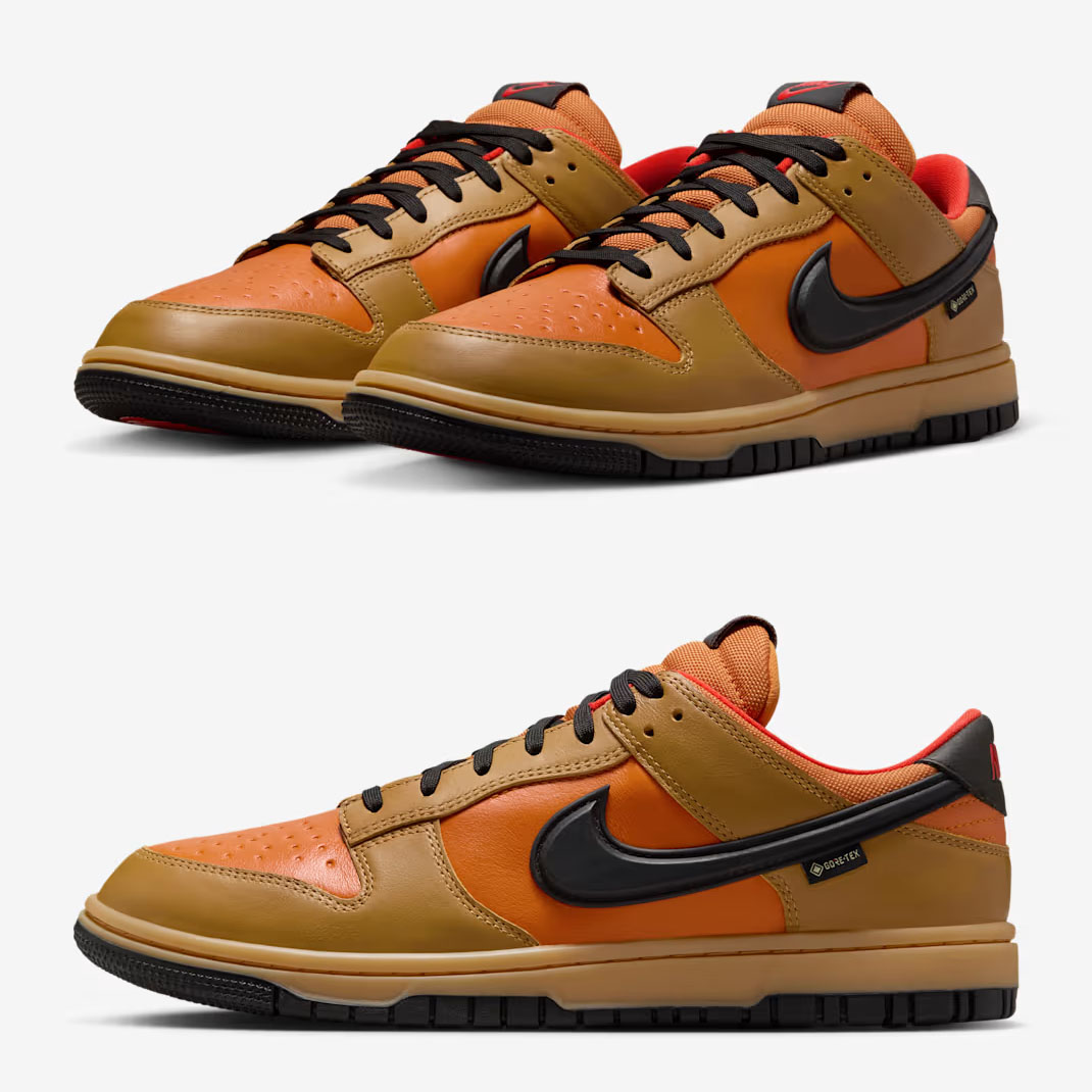 Nike Dunk Low Gore Tex Wheat Ceramic Picante Red Black Mens Shoes HQ2053-700