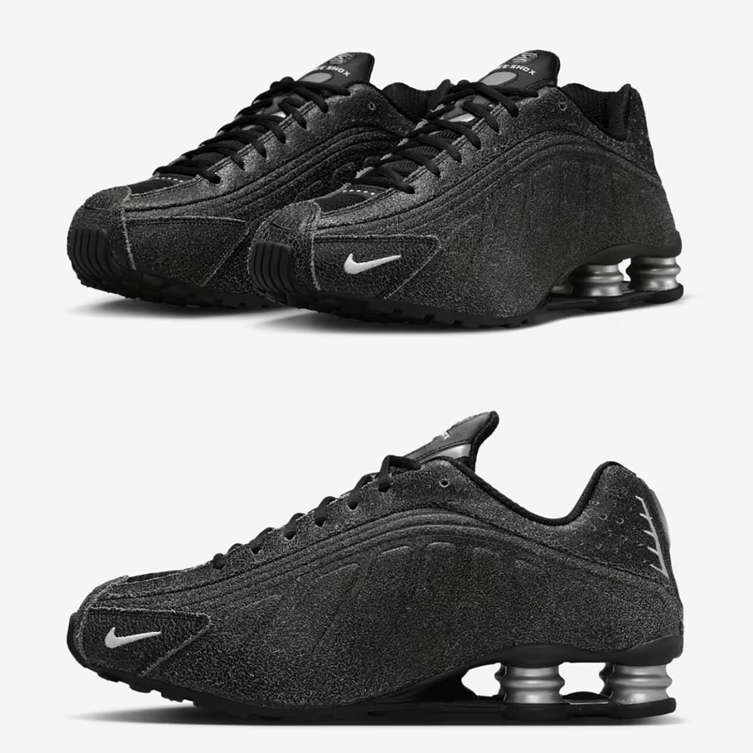 Nike Shox R4 Black Metallic Silver Mens Shoes IO4544-002