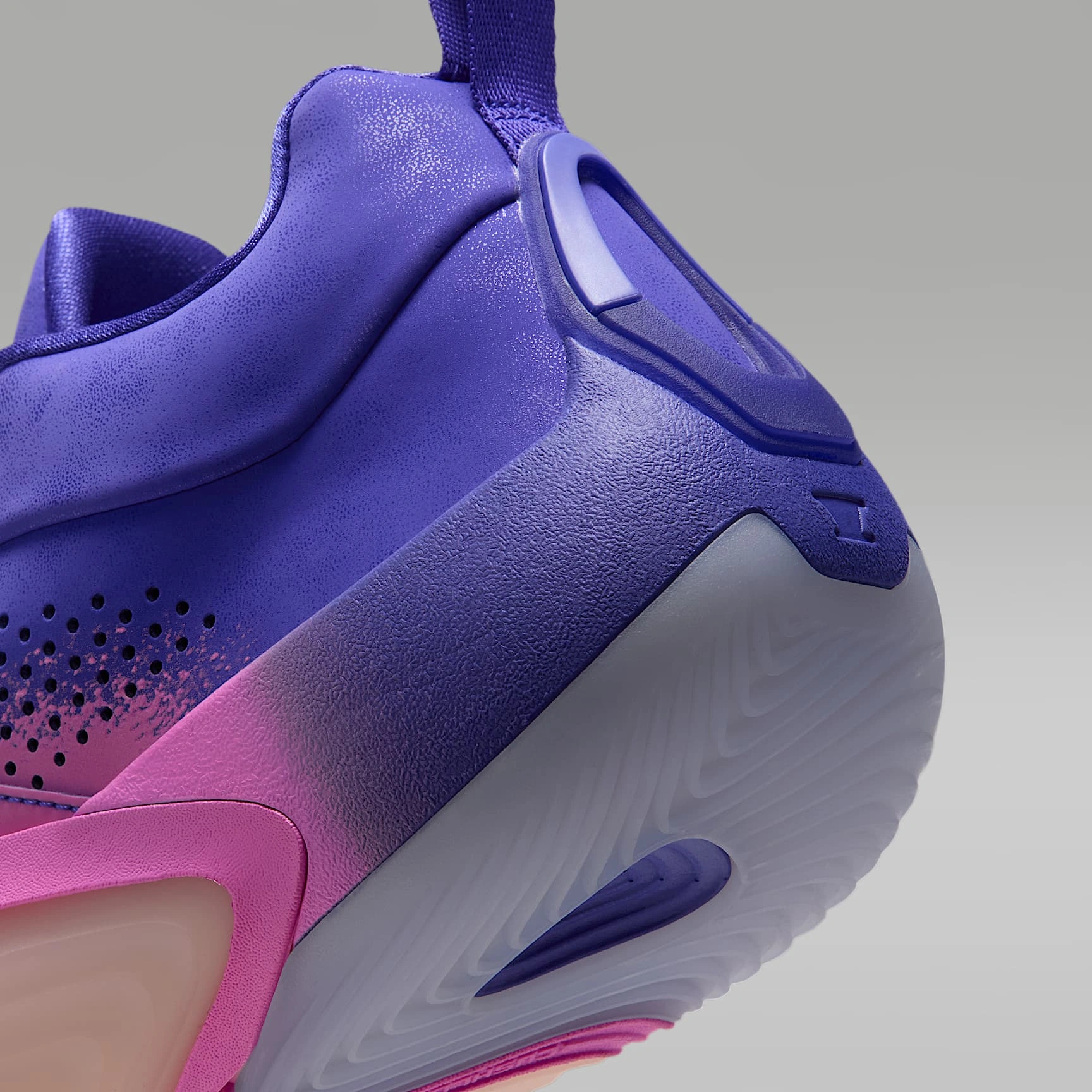 Jordan Tatum 5 Sunrise — Sidewall Detail View in Bright Concord Urban Lilac China Rose Bright Mango