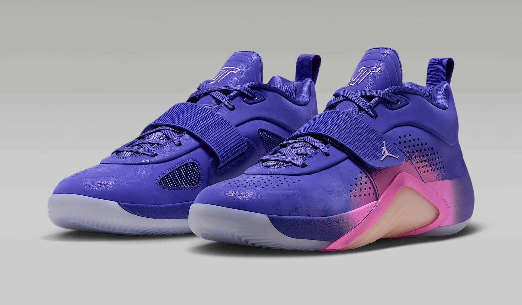 Jordan Tatum 5 Sunrise — Three Quarter View in Bright Concord Urban Lilac China Rose Bright Mango
