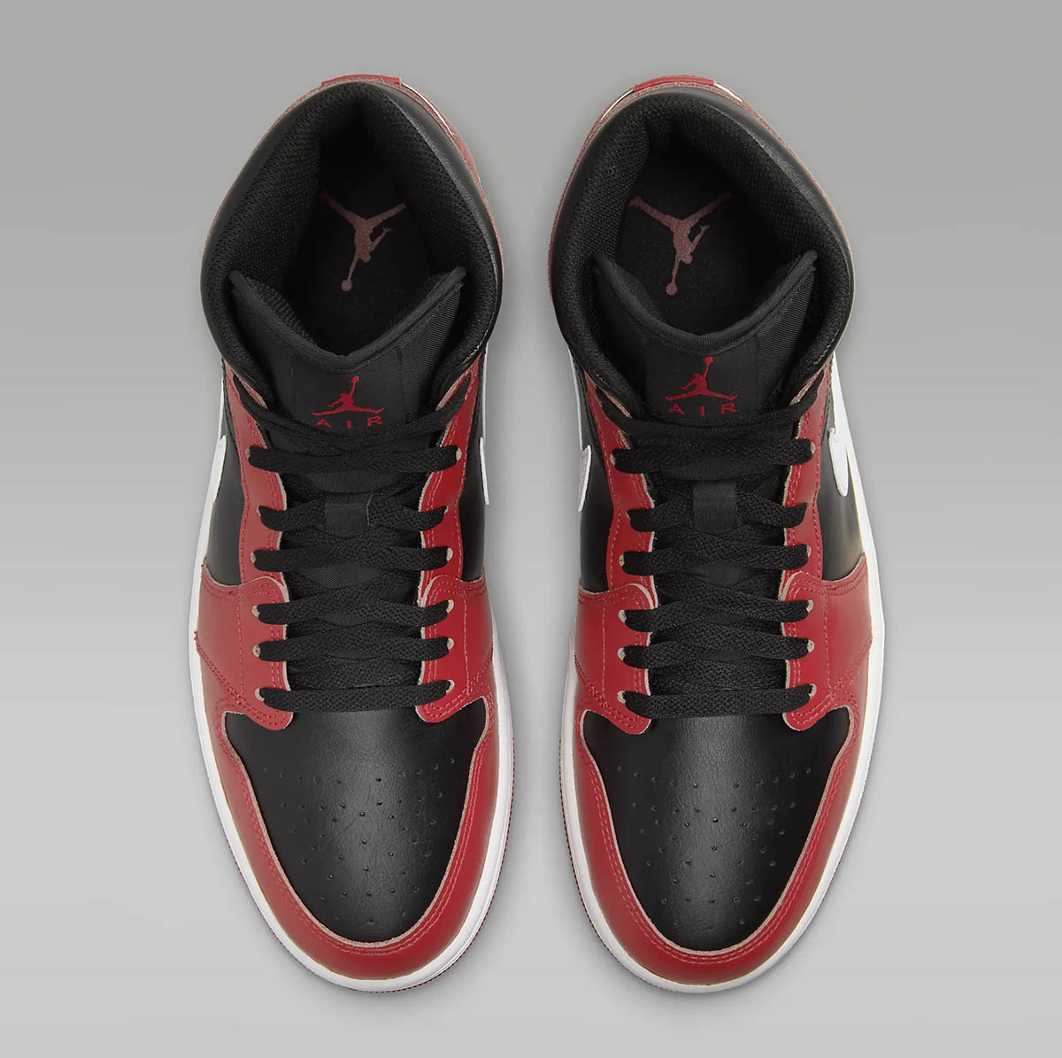 Air-Jordan-1-Mid-Black-Gym-Red-White-Shoes-4