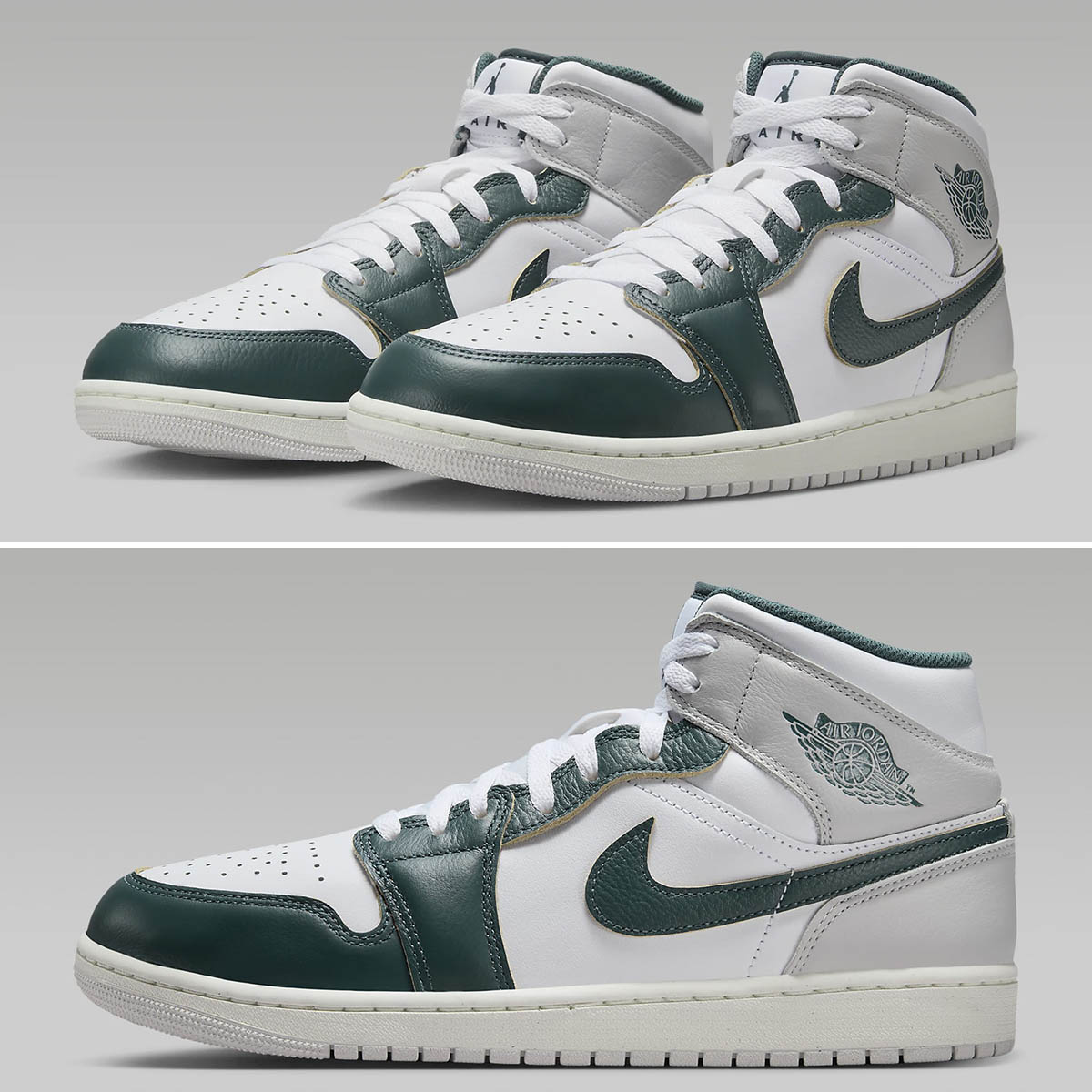 Air Jordan 1 Mid SE White Oxidized Green Neutral Grey Shoes