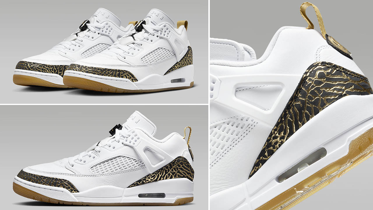 Jordan Spizike Low White Metallic Gold Sneakers