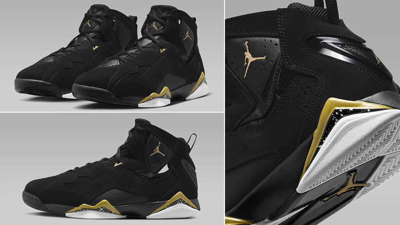 Jordan-True-Flight-Black-White-Metallic-Gold-Sneakers