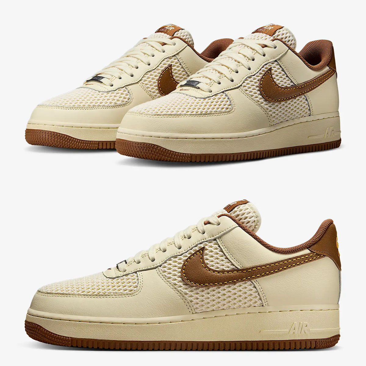 Nike Air Force 1 Low 07 LV8 Coconut Milk Canyon Gold Light British Tan Mens Shoes Sneakers IB7719-113