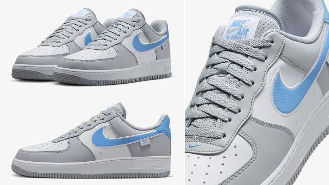 Nike Air Force 1 Low Next Nature Wolf Grey White University Blue Mens Sneakers