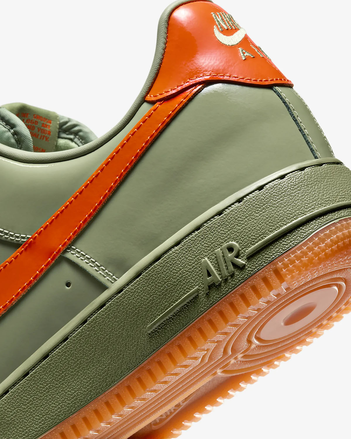 Nike Air Force 1 Low Oil Green Safety Orange Shoes 7