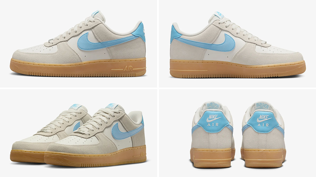 Nike Air Force 1 Low Phantom Gum Yellow Baltic Blue Sneakers