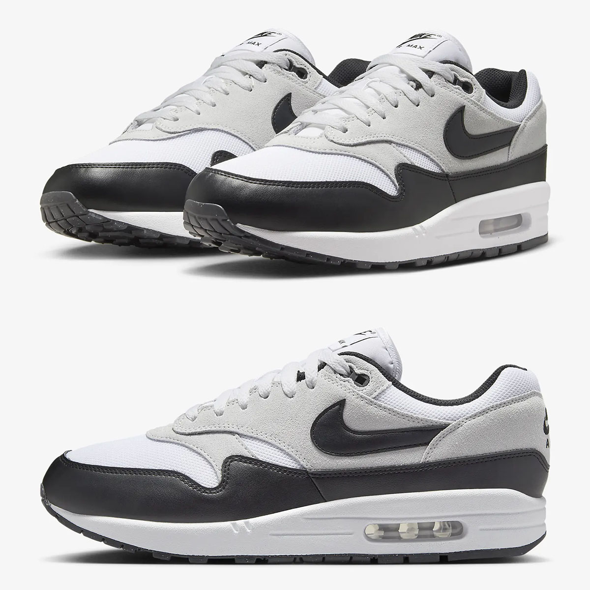 Nike Air Max 1 White Pure Platinum Black Mens Shoes