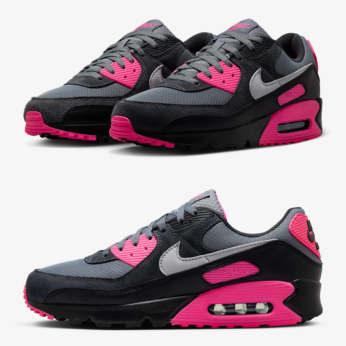 Nike-Air-Max-90-Cool-Grey-Hyper-Pink-Black-Mens-Shoes