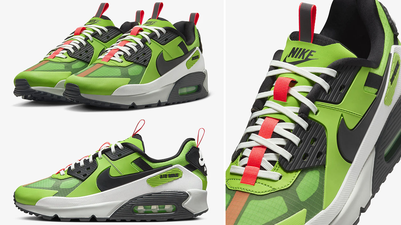 Nike-Air-Max-90-Drift-Action-Green-Bright-Crimson-Black-Sneakers