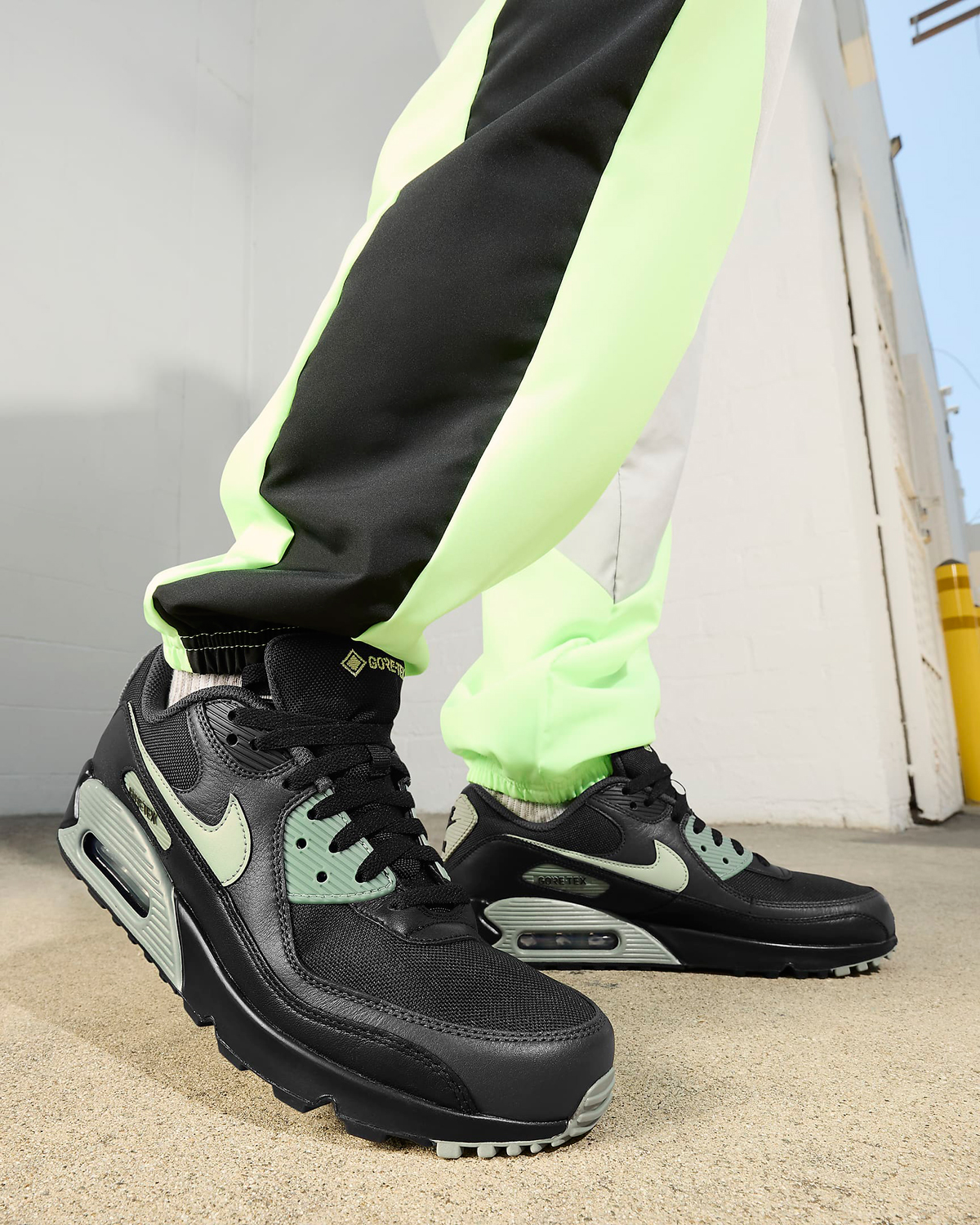 Nike-Air-Max-90-Gore-Tex-Black-Honeydew-On-Feet