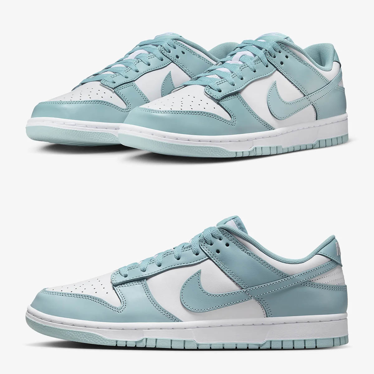 Nike Dunk Low White Denim Turquoise Shoes