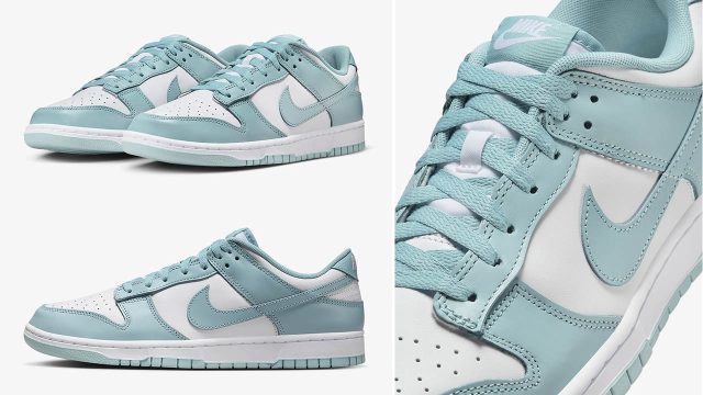 Nike Dunk Low White Denim Turquoise Sneakers