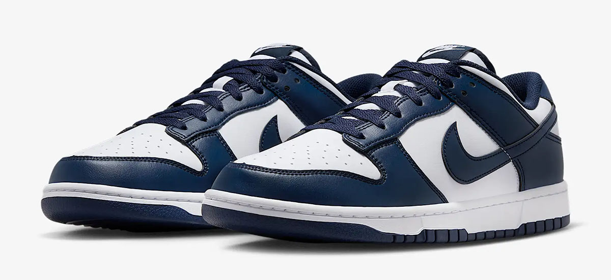 Nike Dunk Low White Midnight Navy Mens Shoes 1