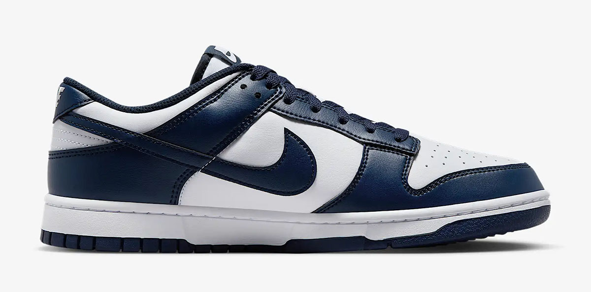 Nike Dunk Low White Midnight Navy Mens Shoes 3