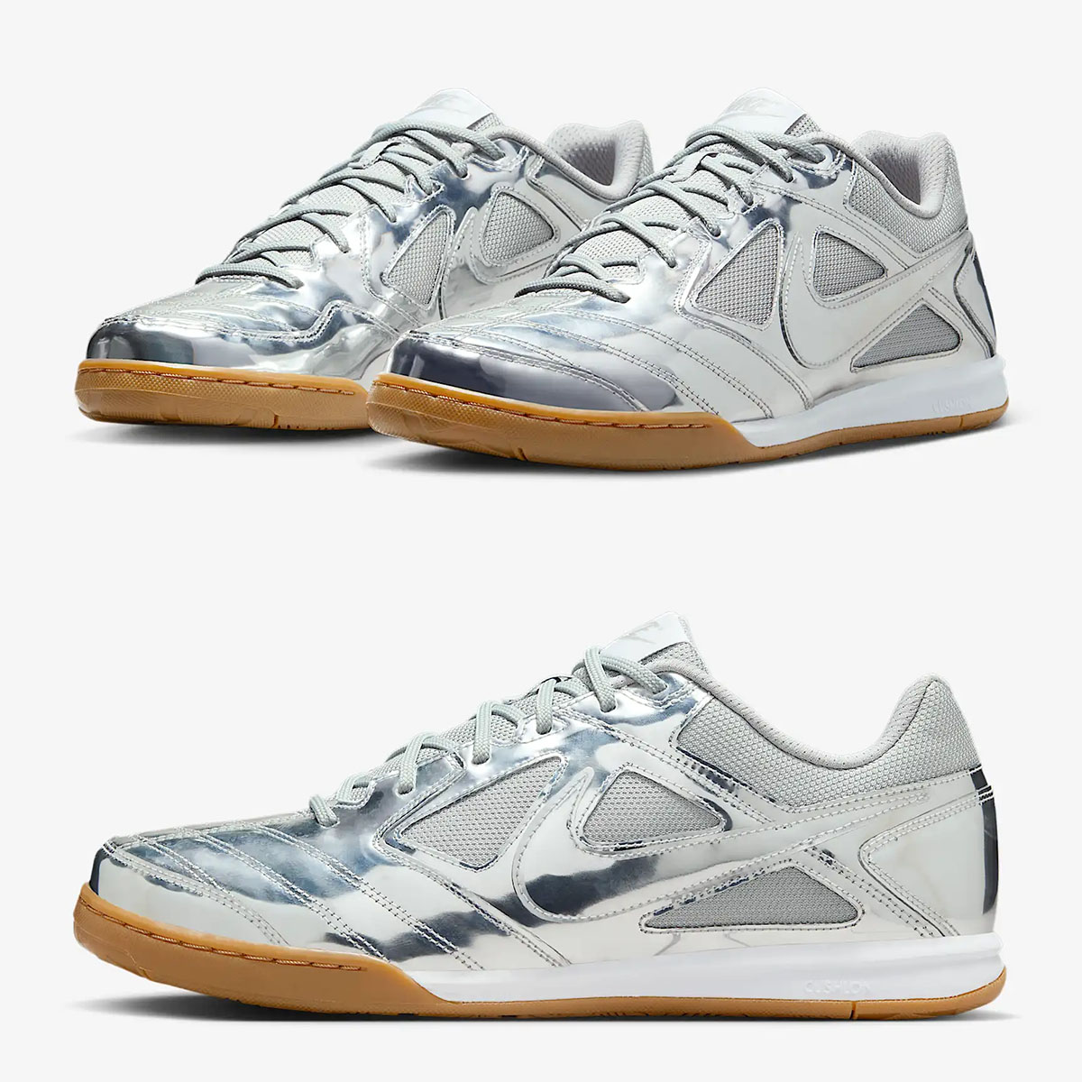 Nike Gato LV8 Metallic Silver White Gum Light Brown Mens Shoes Sneakers IB3566-001