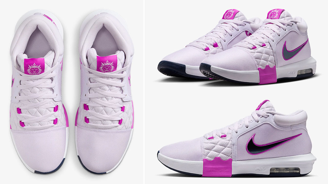 Nike LeBron Witness 8 Barely Grape Hyper Violet Light Bone Obsidian Basketball Shoes HQ2139-500 Sneaker Release Date Info