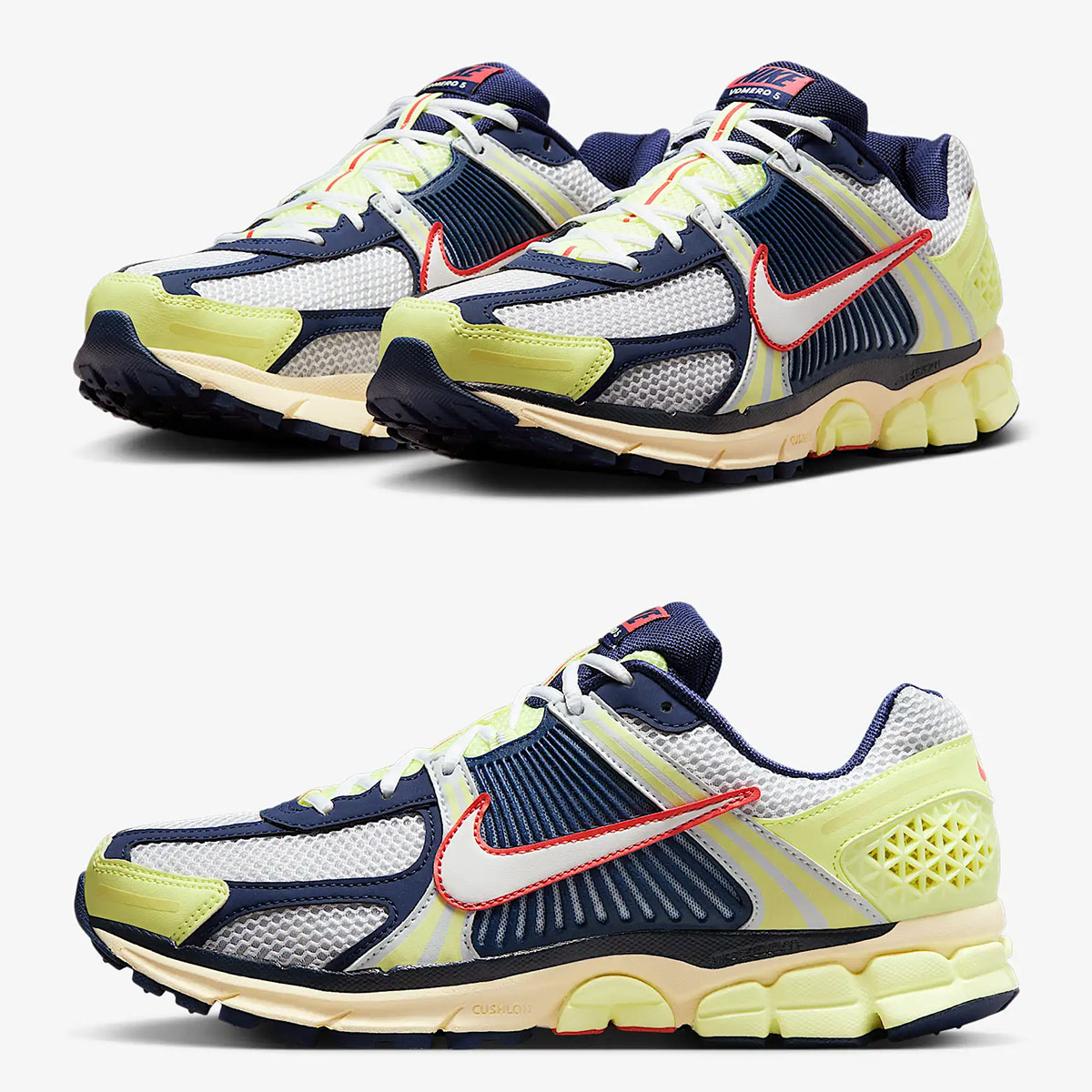 Nike Zoom Vomero 5 Barely Volt Midnight Navy Mens Shoes