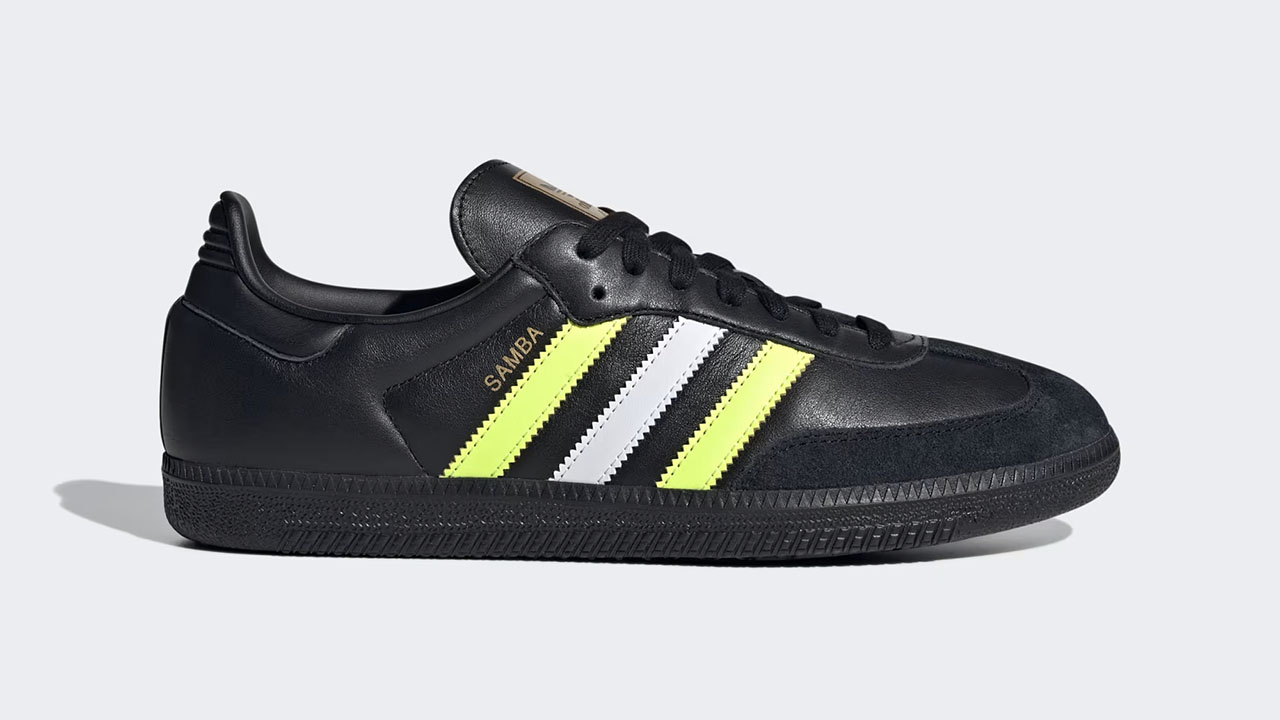 adidas Samba OG Core Black Solar Yellow Shoes